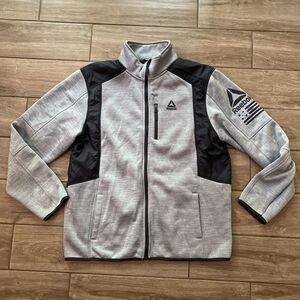 Reebok Outerwear Men’s Full Zip Jacket Gray Size XL Fleece Inner Lining